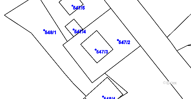 Parcela st. 547/3 v KÚ Stará Ves nad Ondřejnicí, Katastrální mapa