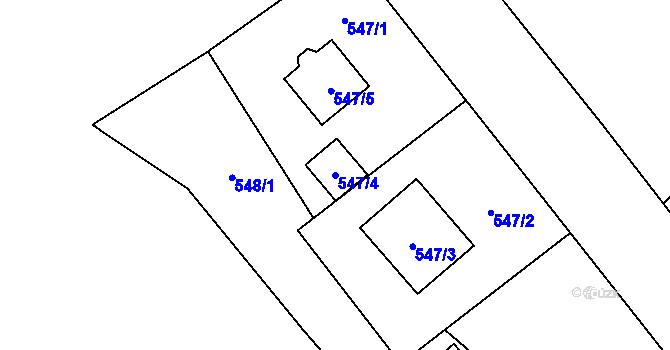 Parcela st. 547/4 v KÚ Stará Ves nad Ondřejnicí, Katastrální mapa