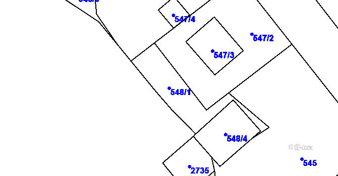 Parcela st. 548/1 v KÚ Stará Ves nad Ondřejnicí, Katastrální mapa