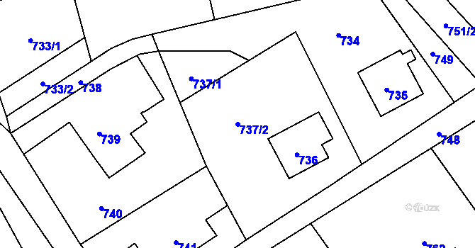 Parcela st. 737/2 v KÚ Stará Ves nad Ondřejnicí, Katastrální mapa