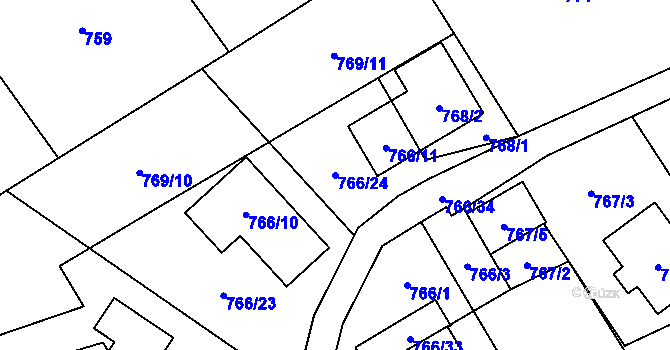 Parcela st. 766/24 v KÚ Stará Ves nad Ondřejnicí, Katastrální mapa