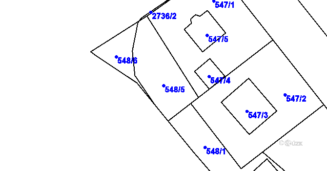 Parcela st. 548/5 v KÚ Stará Ves nad Ondřejnicí, Katastrální mapa