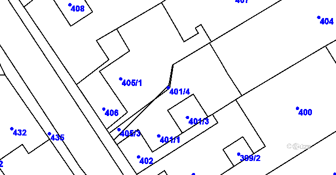 Parcela st. 401/4 v KÚ Stará Ves nad Ondřejnicí, Katastrální mapa