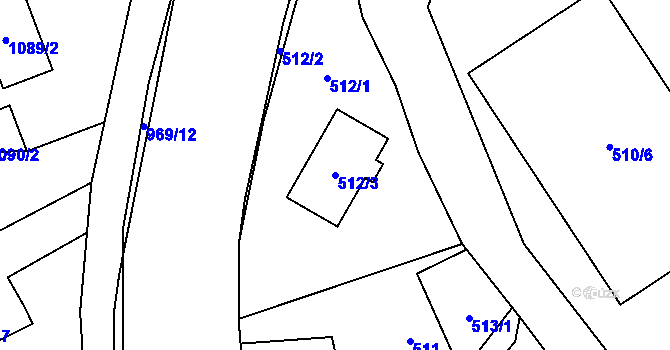 Parcela st. 512/3 v KÚ Stará Ves nad Ondřejnicí, Katastrální mapa
