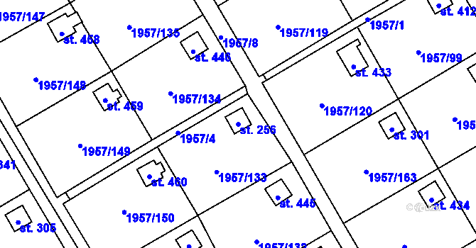 Parcela st. 256 v KÚ Stará Ves u Bílovce, Katastrální mapa