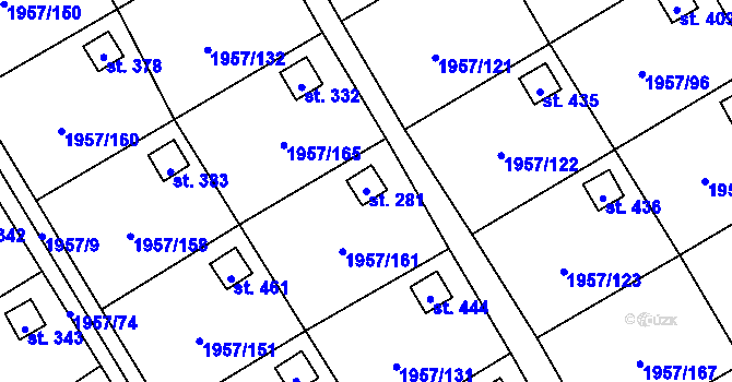 Parcela st. 281 v KÚ Stará Ves u Bílovce, Katastrální mapa
