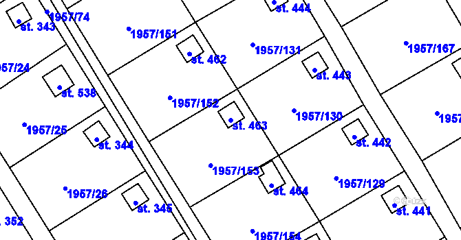 Parcela st. 463 v KÚ Stará Ves u Bílovce, Katastrální mapa