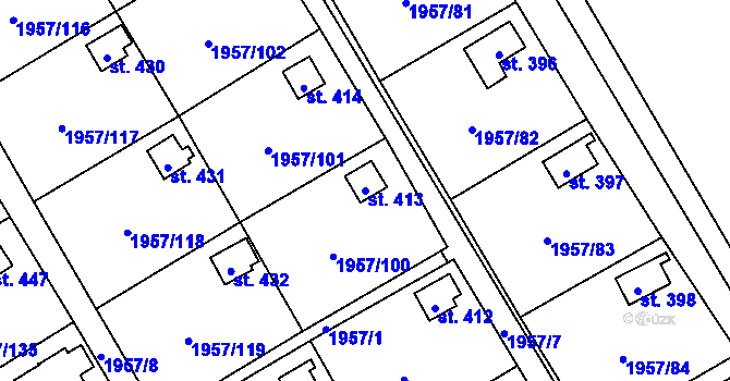 Parcela st. 413 v KÚ Stará Ves u Bílovce, Katastrální mapa