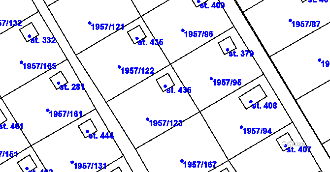 Parcela st. 436 v KÚ Stará Ves u Bílovce, Katastrální mapa