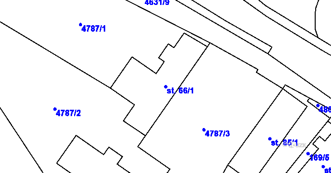 Parcela st. 66/1 v KÚ Stará Voda u Mariánských Lázní, Katastrální mapa