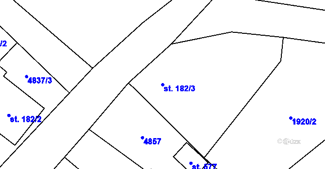Parcela st. 182/3 v KÚ Stará Voda u Mariánských Lázní, Katastrální mapa