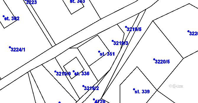 Parcela st. 351 v KÚ Stará Voda u Mariánských Lázní, Katastrální mapa
