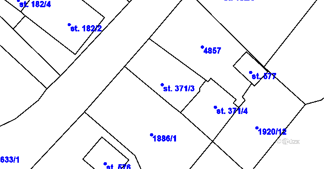 Parcela st. 371/3 v KÚ Stará Voda u Mariánských Lázní, Katastrální mapa