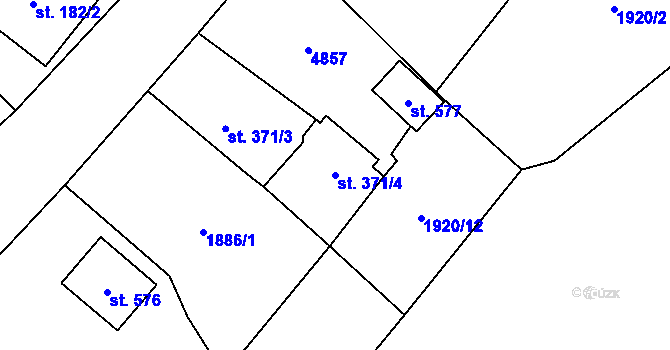 Parcela st. 371/4 v KÚ Stará Voda u Mariánských Lázní, Katastrální mapa