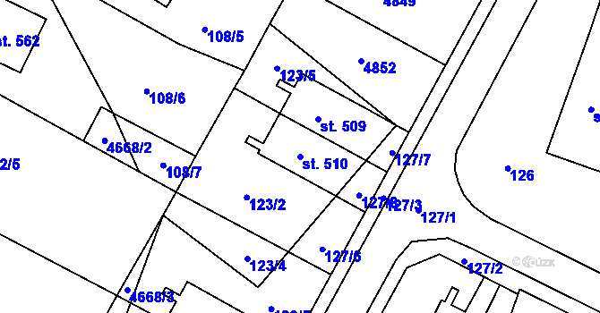 Parcela st. 510 v KÚ Stará Voda u Mariánských Lázní, Katastrální mapa