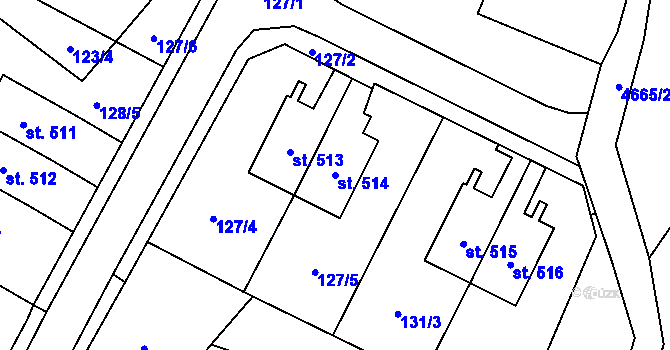 Parcela st. 514 v KÚ Stará Voda u Mariánských Lázní, Katastrální mapa
