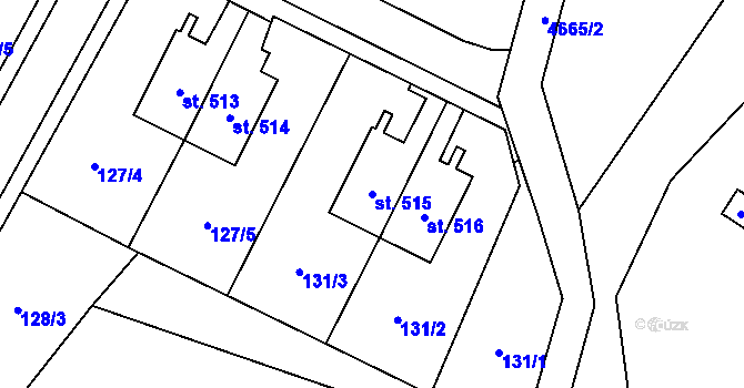 Parcela st. 515 v KÚ Stará Voda u Mariánských Lázní, Katastrální mapa
