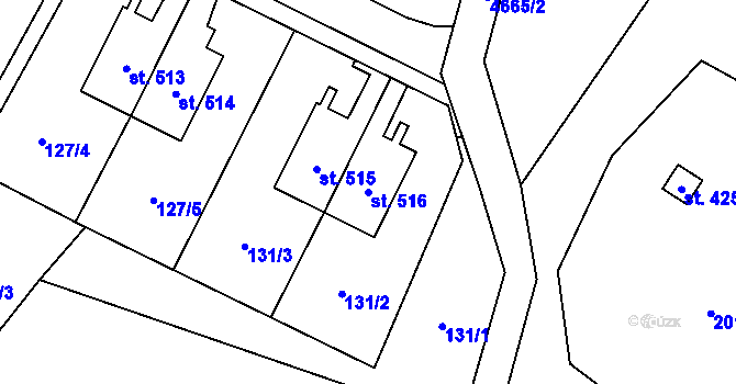 Parcela st. 516 v KÚ Stará Voda u Mariánských Lázní, Katastrální mapa