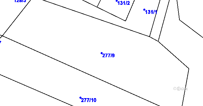 Parcela st. 277/9 v KÚ Stará Voda u Mariánských Lázní, Katastrální mapa