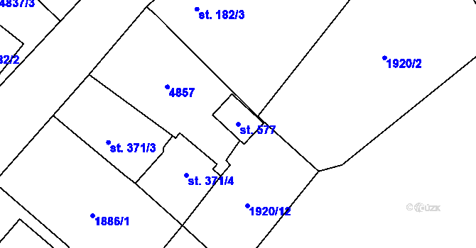 Parcela st. 577 v KÚ Stará Voda u Mariánských Lázní, Katastrální mapa