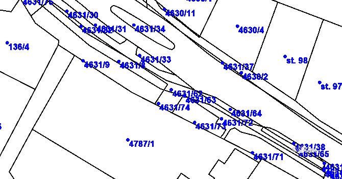 Parcela st. 4631/62 v KÚ Stará Voda u Mariánských Lázní, Katastrální mapa