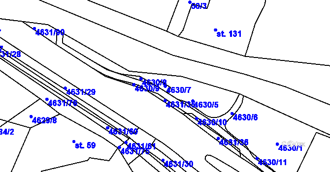 Parcela st. 4630/7 v KÚ Stará Voda u Mariánských Lázní, Katastrální mapa