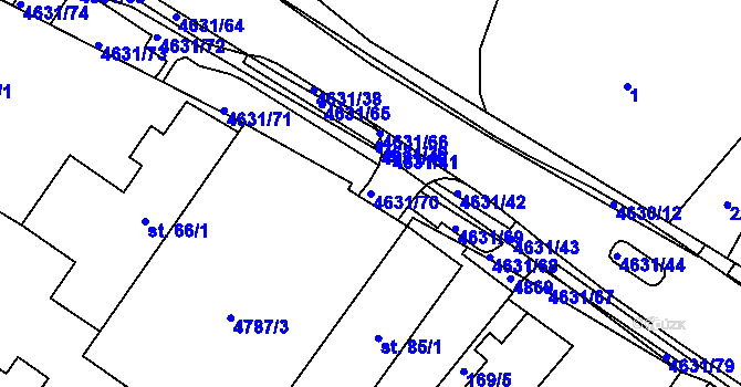 Parcela st. 4631/70 v KÚ Stará Voda u Mariánských Lázní, Katastrální mapa