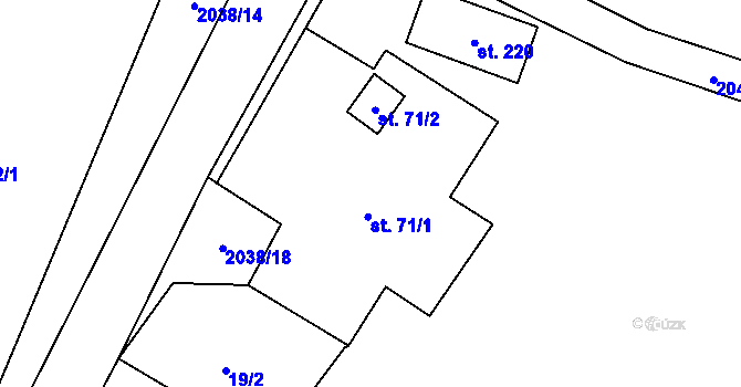 Parcela st. 71 v KÚ Vysoká u Staré Vody, Katastrální mapa