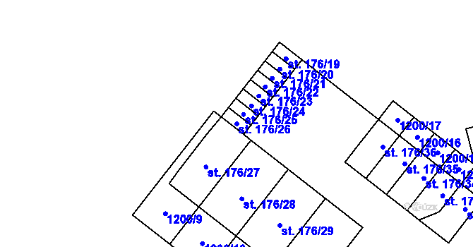 Parcela st. 176/26 v KÚ Vysoká u Staré Vody, Katastrální mapa