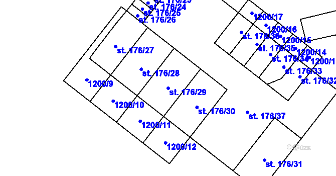 Parcela st. 176/29 v KÚ Vysoká u Staré Vody, Katastrální mapa