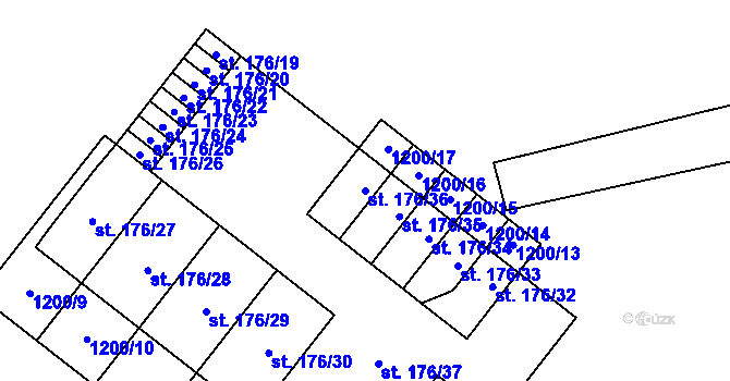 Parcela st. 176/36 v KÚ Vysoká u Staré Vody, Katastrální mapa