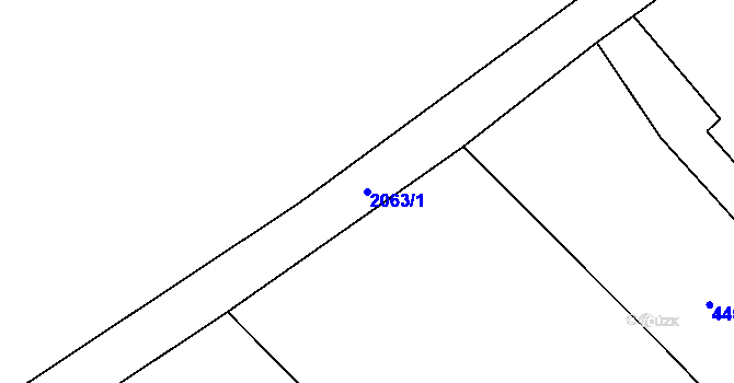 Parcela st. 2063/1 v KÚ Vysoká u Staré Vody, Katastrální mapa