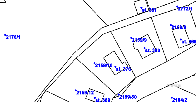 Parcela st. 2159/11 v KÚ Jedlová u Staré Vody, Katastrální mapa