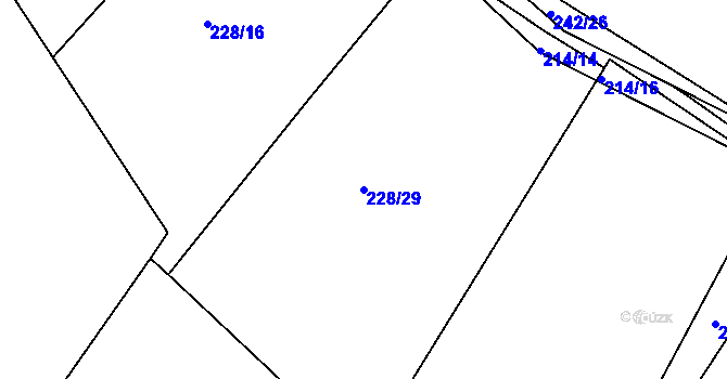 Parcela st. 228/29 v KÚ Stará Voda, Katastrální mapa