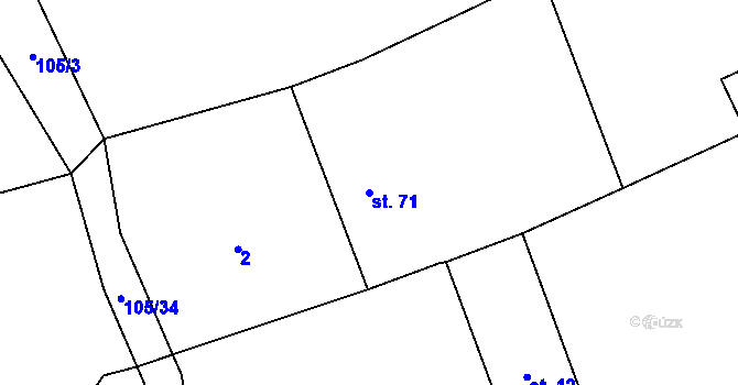 Parcela st. 71 v KÚ Stará Vožice, Katastrální mapa