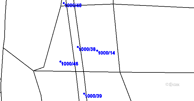 Parcela st. 1000/14 v KÚ Stará Vožice, Katastrální mapa