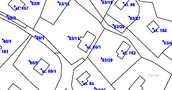 Parcela st. 65/1 v KÚ Dřevce, Katastrální mapa