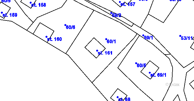 Parcela st. 161 v KÚ Dřevce, Katastrální mapa