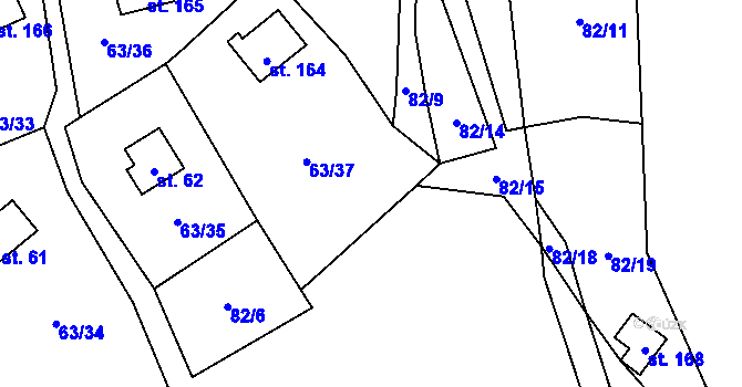 Parcela st. 82/8 v KÚ Dřevce, Katastrální mapa