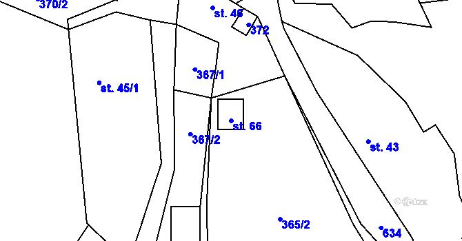 Parcela st. 66 v KÚ Leská, Katastrální mapa