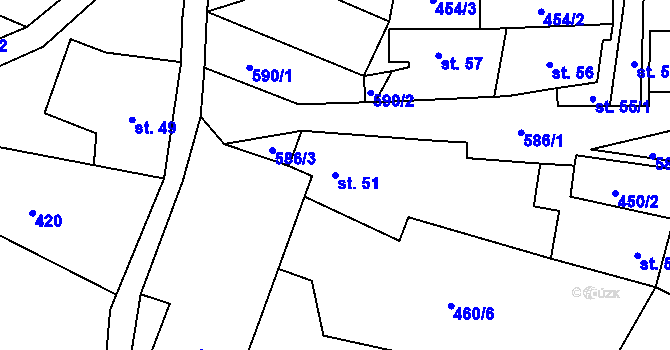 Parcela st. 51 v KÚ Skalice u Lovosic, Katastrální mapa