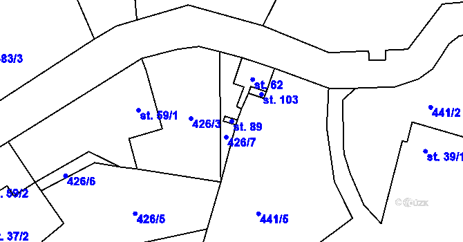 Parcela st. 89 v KÚ Skalice u Lovosic, Katastrální mapa