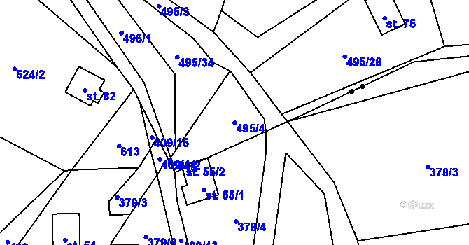 Parcela st. 495/4 v KÚ Skalice u Lovosic, Katastrální mapa