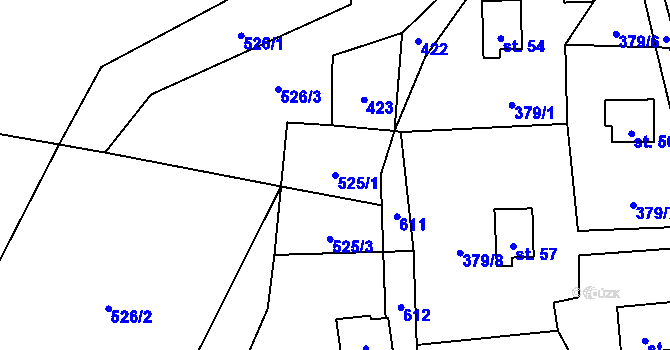 Parcela st. 525/1 v KÚ Skalice u Lovosic, Katastrální mapa