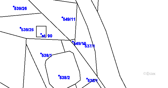 Parcela st. 537/1 v KÚ Skalice u Lovosic, Katastrální mapa