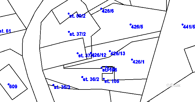 Parcela st. 426/11 v KÚ Skalice u Lovosic, Katastrální mapa