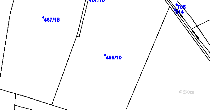 Parcela st. 466/10 v KÚ Skalice u Lovosic, Katastrální mapa