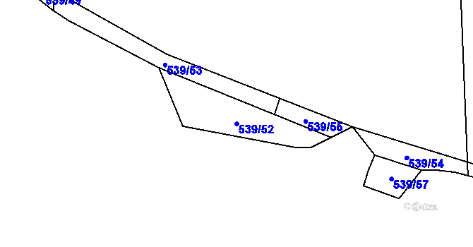 Parcela st. 539/52 v KÚ Skalice u Lovosic, Katastrální mapa