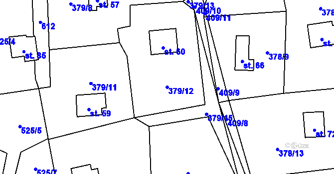 Parcela st. 379/12 v KÚ Staré, Katastrální mapa