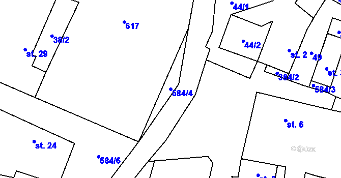 Parcela st. 584/4 v KÚ Šepetely, Katastrální mapa